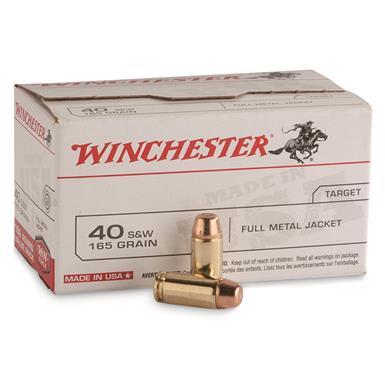 Winchester White Box .40 S&W FMJ 165 Grain Value Pack 100 Rounds