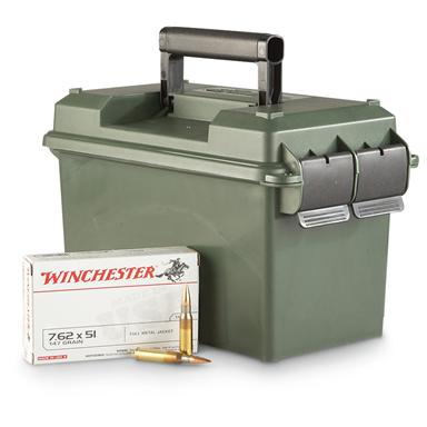 .308 (7.62x51mm) FMJ 147 Grain Ammo with Ammo Can 300 Rounds