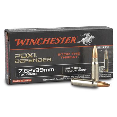 20 rounds of Winchester PDX1 Defender Split Core 7.62x39mm 120 Grain HP Ammo