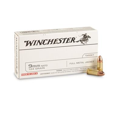 Winchester White Box 9mm, FMJ, 124 Grain, 500 Rounds